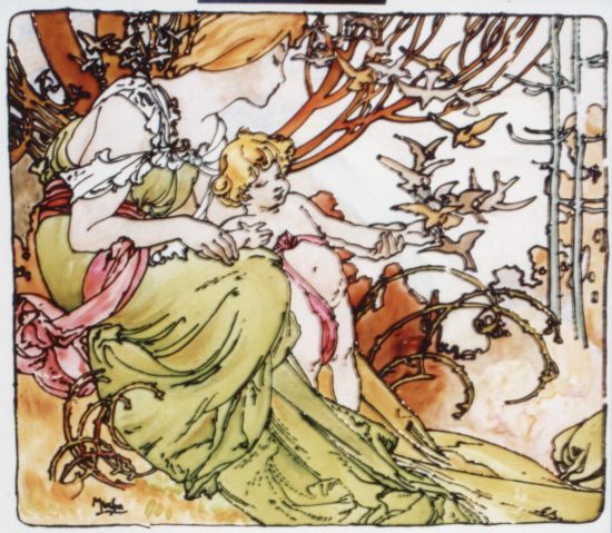 Glass Painting After Mucha